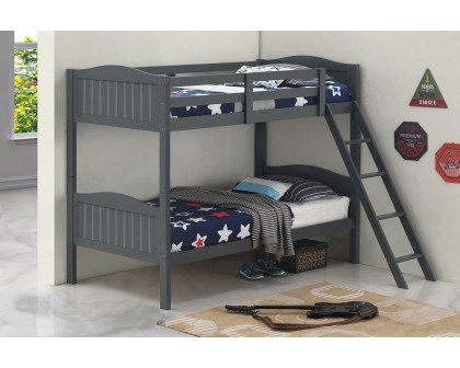 Coaster Littleton Twin/Twin Bunk Bed with Ladder - Gray