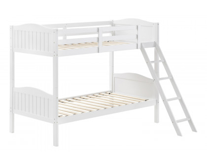 Coaster Littleton Twin/Twin Bunk Bed with Ladder - White