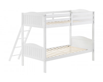 Coaster Littleton Twin/Twin Bunk Bed with Ladder - White