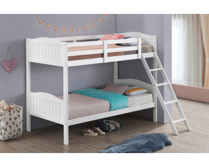 Coaster Littleton Twin/Twin Bunk Bed with Ladder - White