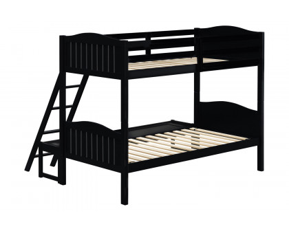 Coaster Littleton Twin/Full Bunk Bed with Ladder - Black