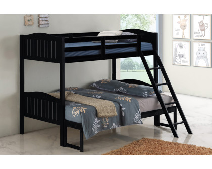 Coaster Littleton Twin/Full Bunk Bed with Ladder - Black