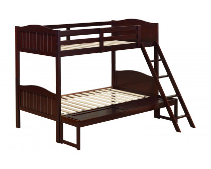 Coaster Littleton Twin/Full Bunk Bed with Ladder - Espresso