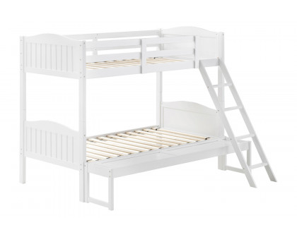 Coaster™ Littleton Twin/Full Bunk Bed with Ladder - White