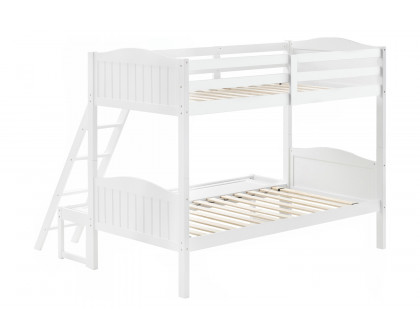 Coaster™ Littleton Twin/Full Bunk Bed with Ladder - White