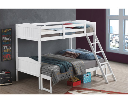 Coaster™ Littleton Twin/Full Bunk Bed with Ladder - White