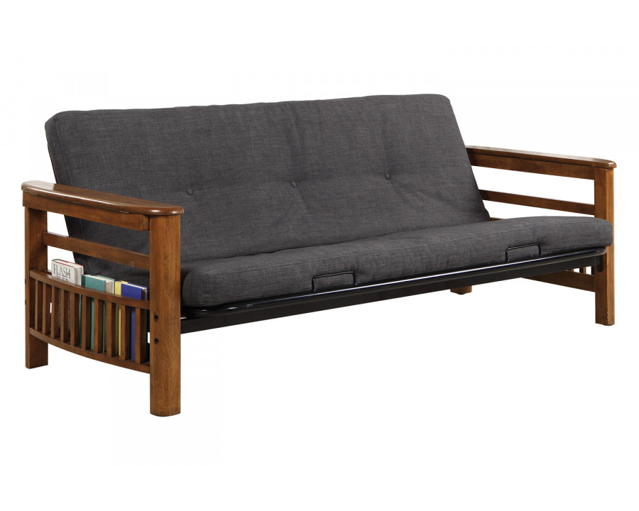 Coaster - Futon Frame With Magazine Racks in Warm Brown