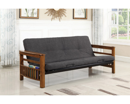 Coaster - Futon Frame With Magazine Racks in Warm Brown