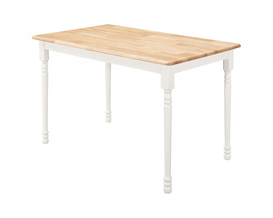 Coaster - Rectangle Dining Table in Natural Brown/White