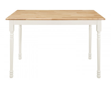 Coaster - Rectangle Dining Table in Natural Brown/White