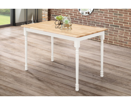 Coaster - Rectangle Dining Table in Natural Brown/White