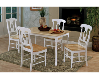 Coaster - Rectangle Dining Table in Natural Brown/White