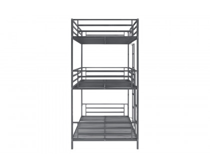 Coaster™ Maynard Metal Triple Twin Bunk Bed - Gunmetal