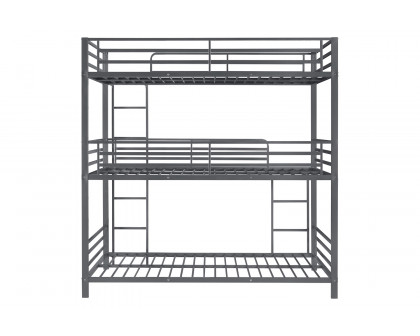 Coaster™ Maynard Metal Triple Twin Bunk Bed - Gunmetal