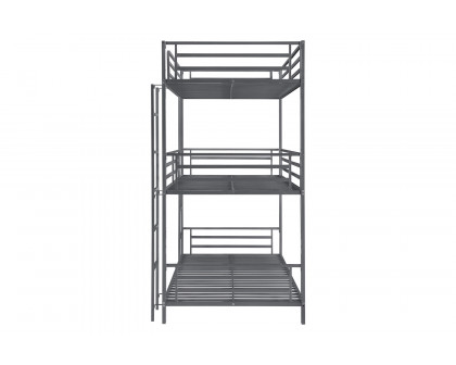 Coaster™ Maynard Metal Triple Twin Bunk Bed - Gunmetal