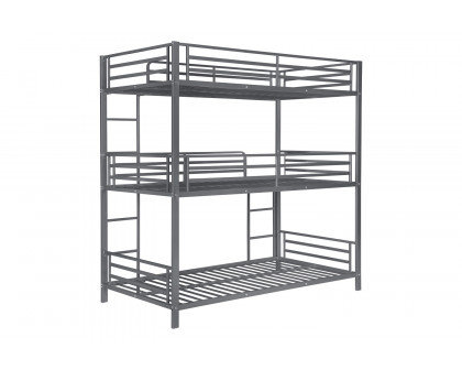 Coaster™ Maynard Metal Triple Twin Bunk Bed - Gunmetal