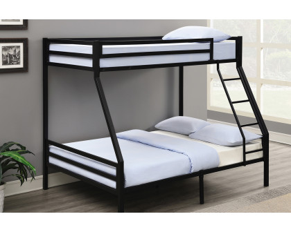 Coaster - Kinsey Bunk Bed With Ladder 422676 in Matte Black