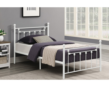 Coaster Canon Metal Slatted Headboard Platform Full Bed - Matte White