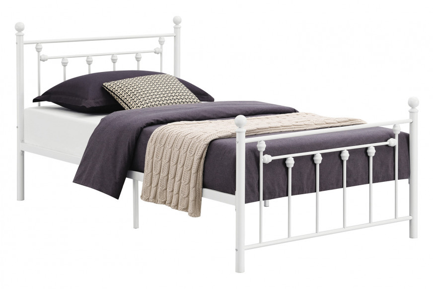 Coaster™ Canon Metal Slatted Headboard Platform Twin Bed - Matte White