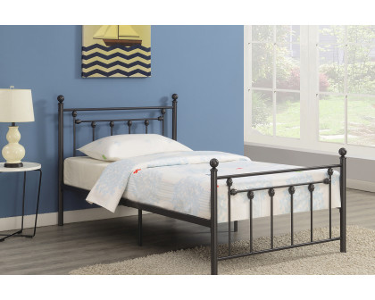 Coaster Canon Metal Slatted Headboard Platform Full Bed - Gunmetal