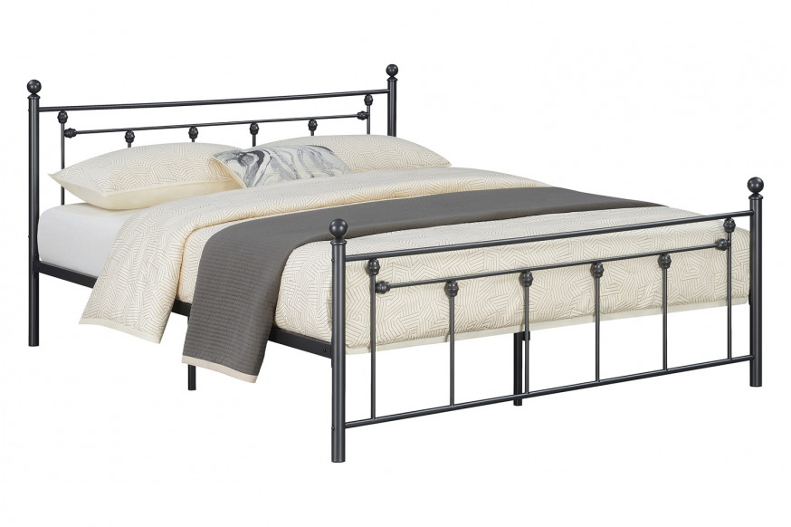 Coaster™ Canon Metal Slatted Headboard Platform Queen Bed - Gunmetal