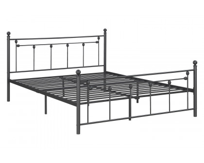 Coaster™ Canon Metal Slatted Headboard Platform Queen Bed - Gunmetal