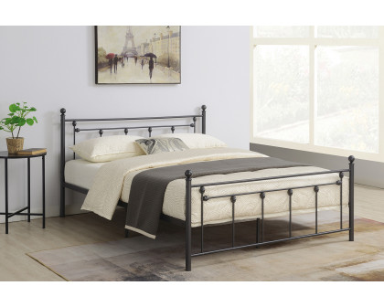 Coaster™ Canon Metal Slatted Headboard Platform Queen Bed - Gunmetal