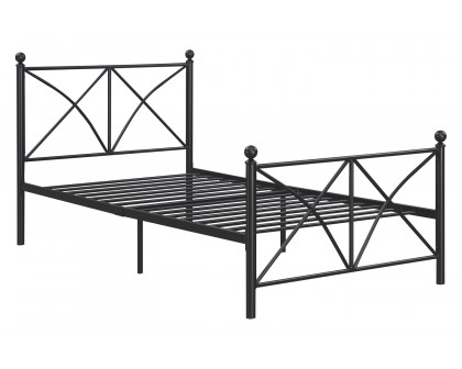 Coaster Hart Metal Platform Full Bed - Matte Black