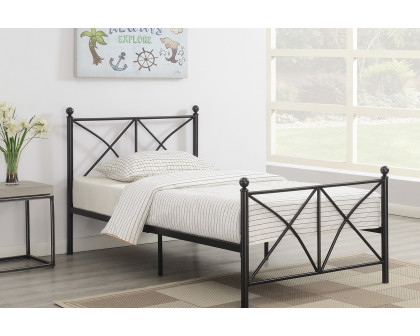 Coaster Hart Metal Platform Full Bed - Matte Black