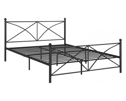 Coaster Hart Metal Platform Queen Bed - Matte Black