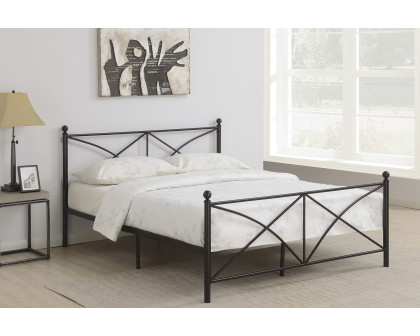 Coaster Hart Metal Platform Queen Bed - Matte Black