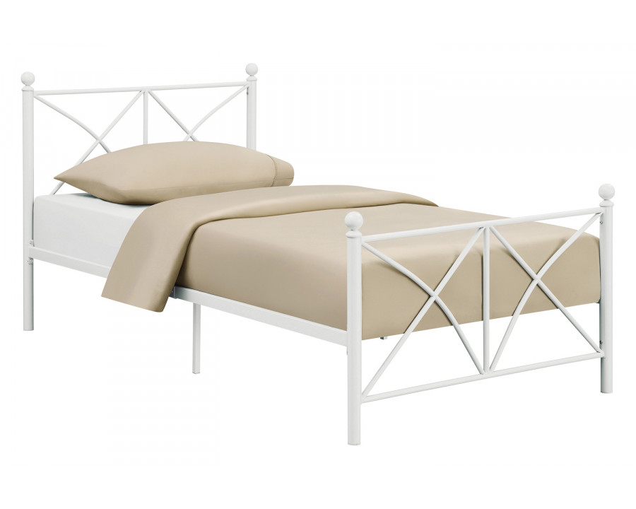 Coaster Hart Metal Platform Full Bed - Matte White