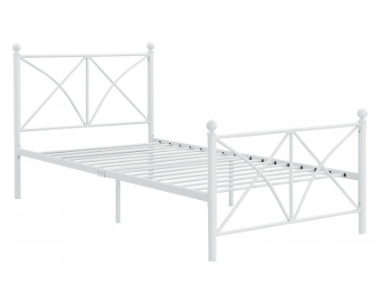 Coaster Hart Metal Platform Full Bed - Matte White