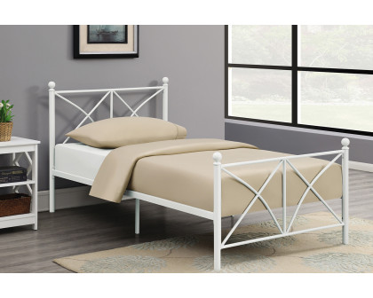 Coaster Hart Metal Platform Full Bed - Matte White