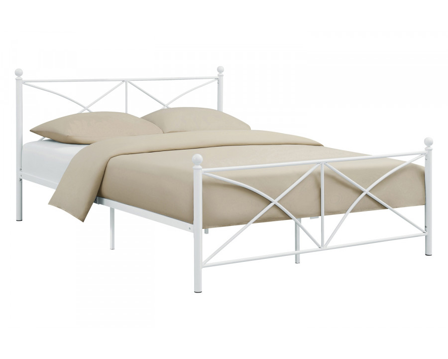 Coaster Hart Metal Platform Queen Bed - Matte White