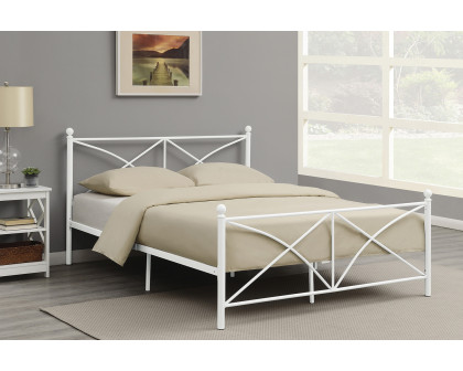 Coaster Hart Metal Platform Queen Bed - Matte White