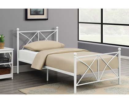 Coaster Hart Metal Platform Twin Bed - Matte White