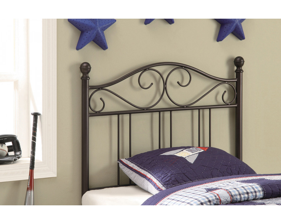 Coaster - Scroll Twin Headboard in Dark Bronze