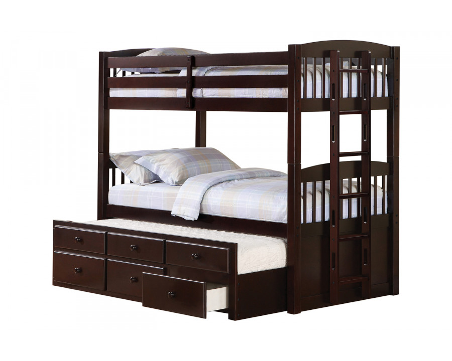 Coaster - Kensington Twin Over Twin Bunk Bed With Trundle in Cappuccino