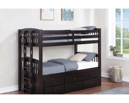 Coaster - Kensington Twin Over Twin Bunk Bed With Trundle in Cappuccino