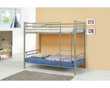 Coaster Hayward Twin Over Twin Bunk Bed - Silver