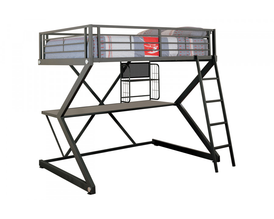 Coaster - Parkview Full Workstation Loft Bed in Black