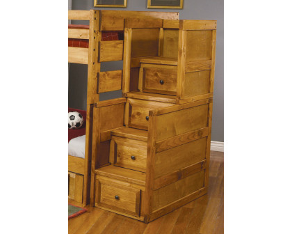 Coaster Wrangle Hill 4-Drawer Stairway Chest - Amber Wash