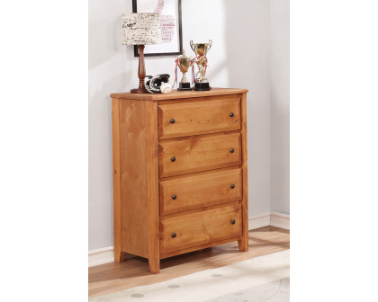 Coaster Wrangle Hill 4-Drawer Chest - Amber Wash