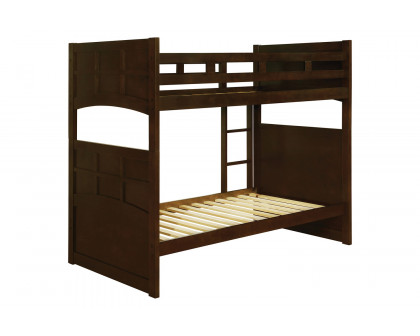 Coaster - Jasper Twin Over Twin Bunk Bed With Ladder in Cappuccino