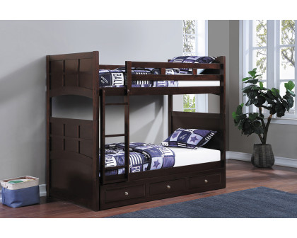 Coaster - Jasper Twin Over Twin Bunk Bed With Ladder in Cappuccino