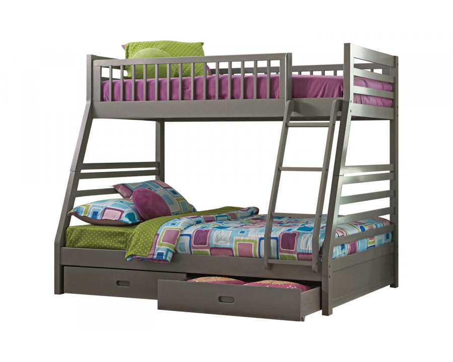 Coaster Ashton Twin Over Full 2-Drawer Bunk Bed - Gray