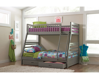 Coaster Ashton Twin Over Full 2-Drawer Bunk Bed - Gray