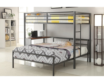 Coaster Fisher Twin Workstation Loft Bed - Gunmetal