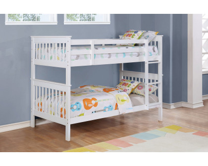 Coaster - Chapman Twin Over Twin Bunk Bed in White